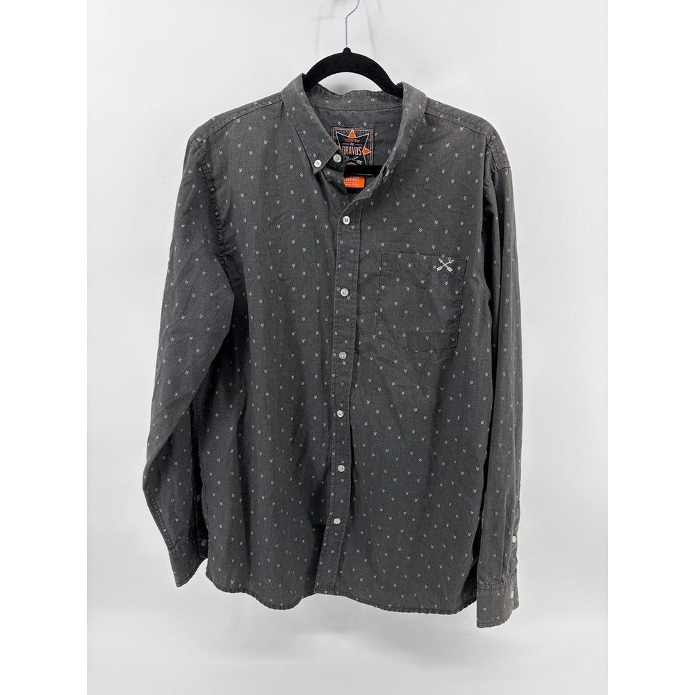 Dravus Shirt, Gray Long Sleeve Button Up, Men's Size Large, Pre-Owned